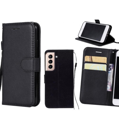 Galaxy S21 Plus Case Fine Leather Wallet Case - Black