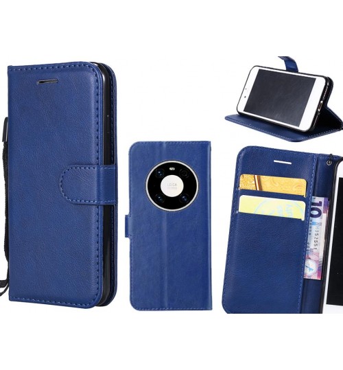 Huawei Mate 40 Pro Case Fine Leather Wallet Case - Blue