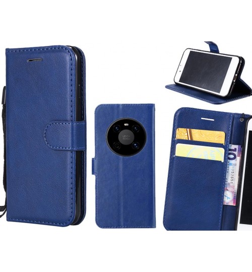 Huawei Mate 40 Case Fine Leather Wallet Case - Blue