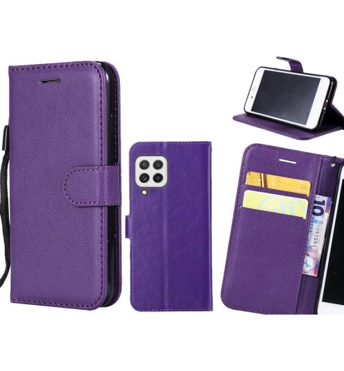 Samsung Galaxy A22 4g Case Fine Leather Wallet Case - Purple