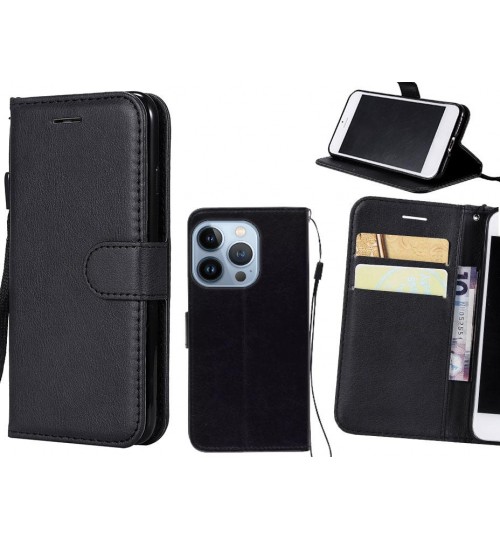 iPhone 13 Pro Case Fine Leather Wallet Case