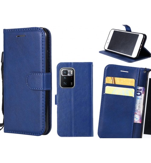 Xiaomi Redmi Note 10 Pro Case Fine Leather Wallet Case - Blue