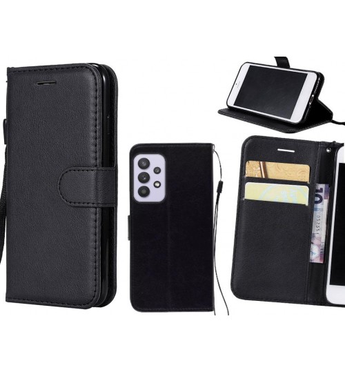 Samsung Galaxy A32 5g Case Fine Leather Wallet Case - Black