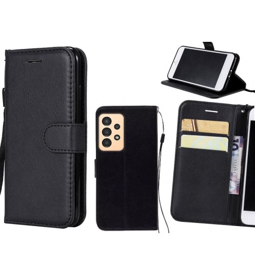 Samsung Galaxy A13 Case Fine Leather Wallet Case - Black