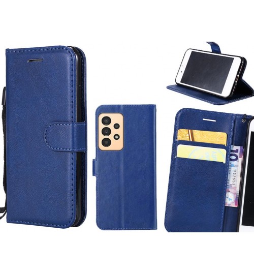 Samsung Galaxy A13 Case Fine Leather Wallet Case - Blue