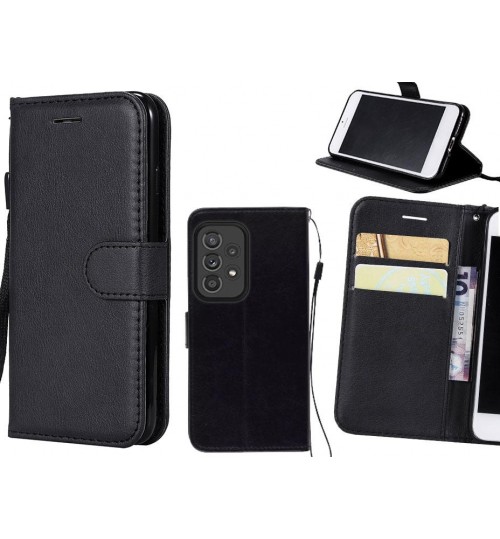 Samsung Galaxy A33 5g Case Fine Leather Wallet Case - Black