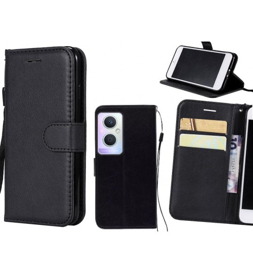 Oppo A96 Case Fine Leather Wallet Case