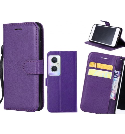 Oppo A96 Case Fine Leather Wallet Case