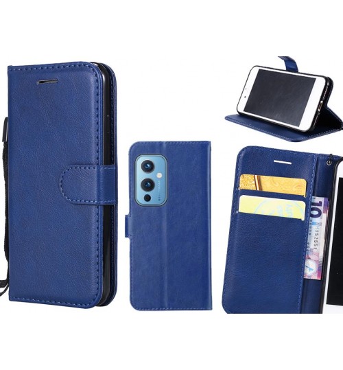 Oneplus 9 Case Fine Leather Wallet Case - Blue