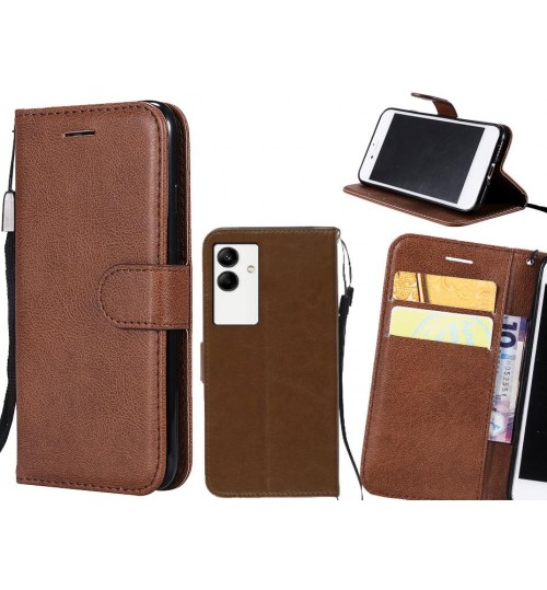 Samsung Galaxy A04 Case Fine Leather Wallet Case - Brown