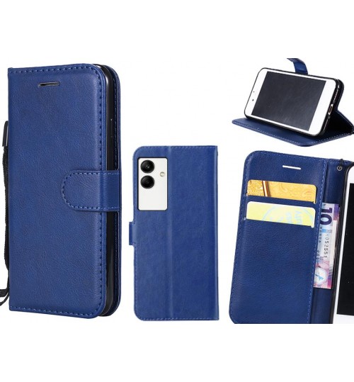 Samsung Galaxy A04 Case Fine Leather Wallet Case - Blue
