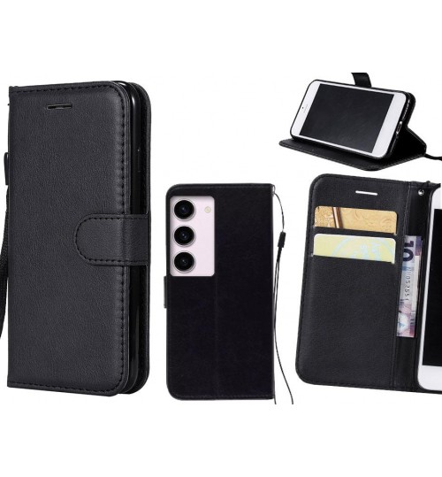 Samsung Galaxy S23 Case Fine Leather Wallet Case - Black