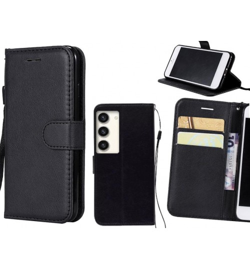 Samsung Galaxy S23 Plus Case Fine Leather Wallet Case - Black