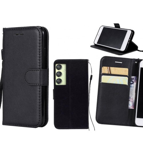 Samsung Galaxy A24 4g Case Fine Leather Wallet Case - Black