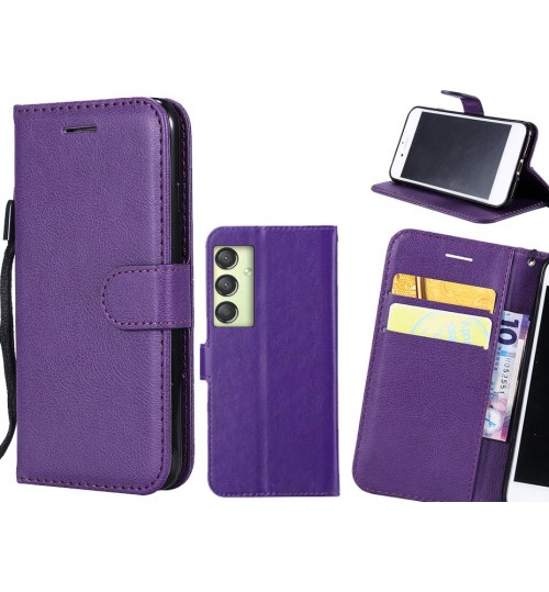 Samsung Galaxy A24 4g Case Fine Leather Wallet Case - Purple