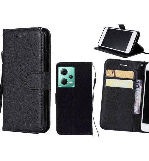Xiaomi Redmi Note 12 5g Case Fine Leather Wallet Case - Black