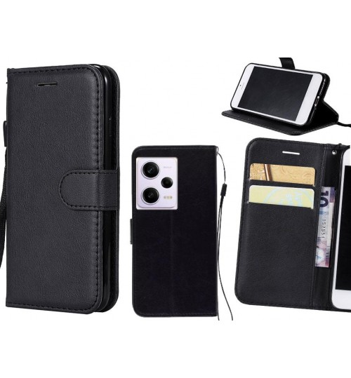 Xiaomi Redmi Note 12 Pro 5g Case Fine Leather Wallet Case - Black