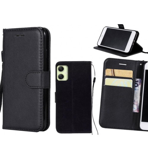Samsung Galaxy A05 Case Fine Leather Wallet Case - Black