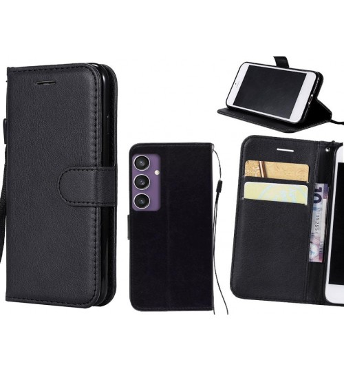 Samsung Galaxy S23 Fe Case Fine Leather Wallet Case - Black