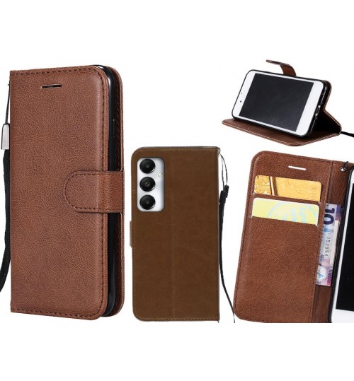 Samsung Galaxy A05s Case Fine Leather Wallet Case - Brown