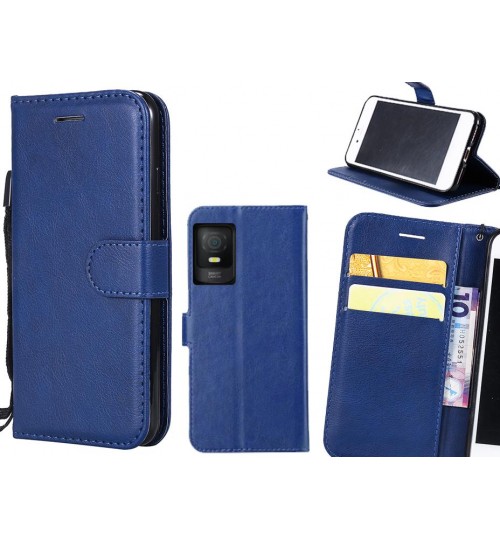 Tcl 403 4g Case Fine Leather Wallet Case - Blue