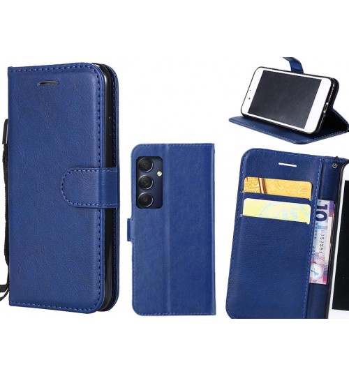 Samsung Galaxy M54 Case Fine Leather Wallet Case - Blue