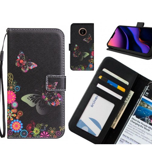 Nokia C20 case 3 card leather wallet case printed ID