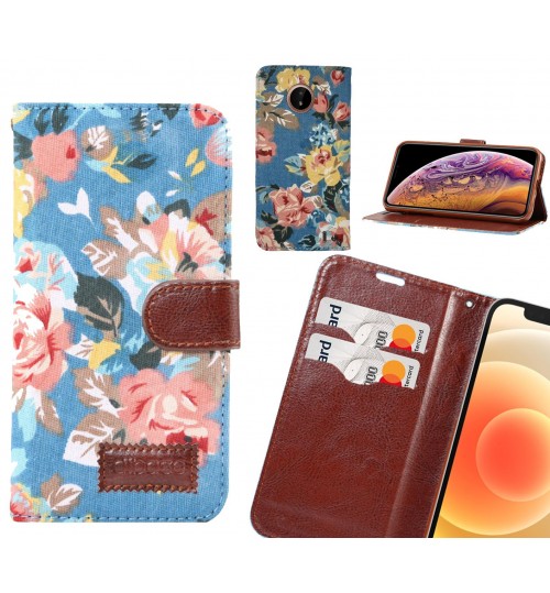 Nokia C20 Case Floral Prints Wallet Case