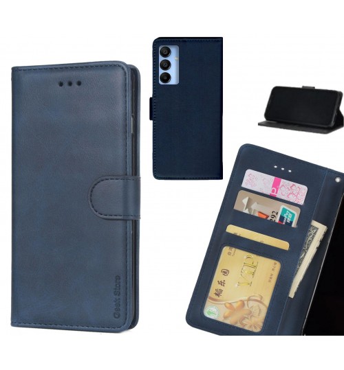 Samsung Galaxy A15 Case Executive Leather Wallet Case - Blue