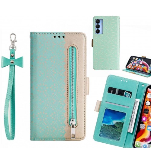 Samsung Galaxy A15 Case Multifunctional Wallet Case - Green