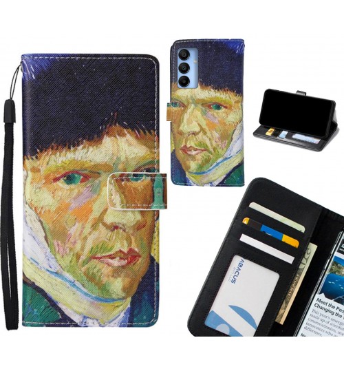 Samsung Galaxy A15 case leather wallet case van gogh painting