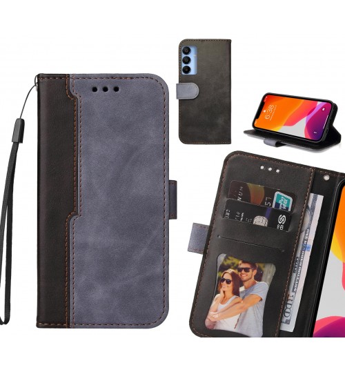 Samsung Galaxy A15 Case Wallet Denim Leather Case Cover - Grey