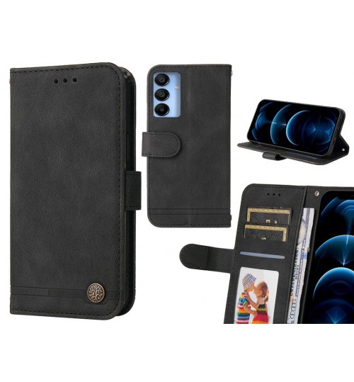 Samsung Galaxy A15 Case Wallet Flip Leather Case Cover - Black