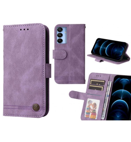 Samsung Galaxy A15 Case Wallet Flip Leather Case Cover - Purple
