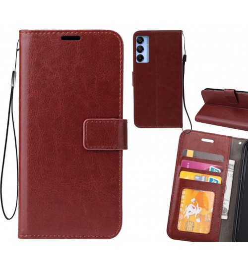 Samsung Galaxy A35 5g Case Fine Leather Wallet Case - Brown