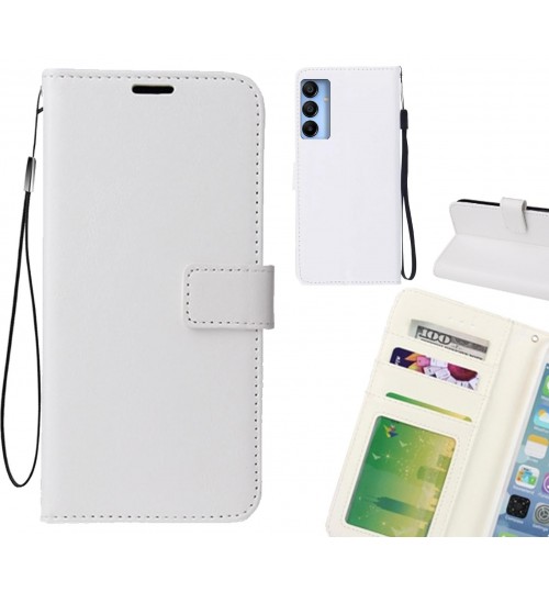 Samsung Galaxy A35 5g Case Fine Leather Wallet Case - White