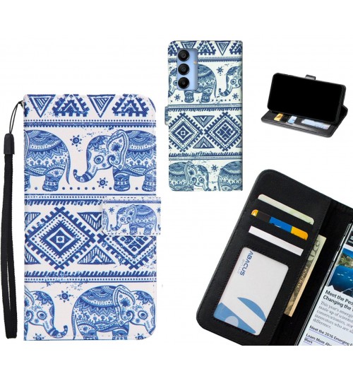 Samsung Galaxy A35 5G case 3 card leather wallet case printed ID