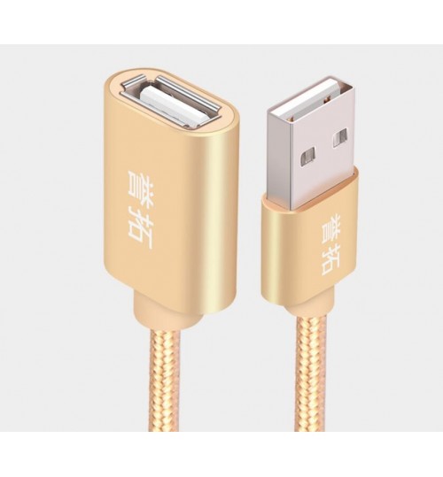 USB Data Repeater Male to Female Extension Cable Nylon Fabric Braised