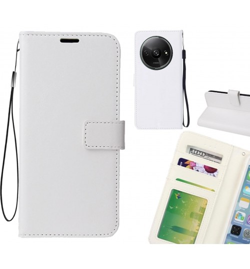 Xiaomi Redmi A3 Case Fine Leather Wallet Case - White