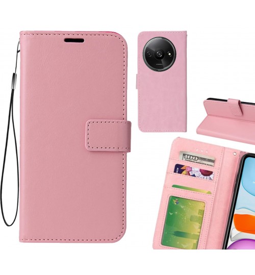 Xiaomi Redmi A3 Case Fine Leather Wallet Case - Pink