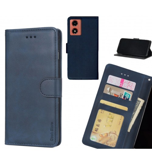 Moto G24 Case Executive Leather Wallet Case - Blue