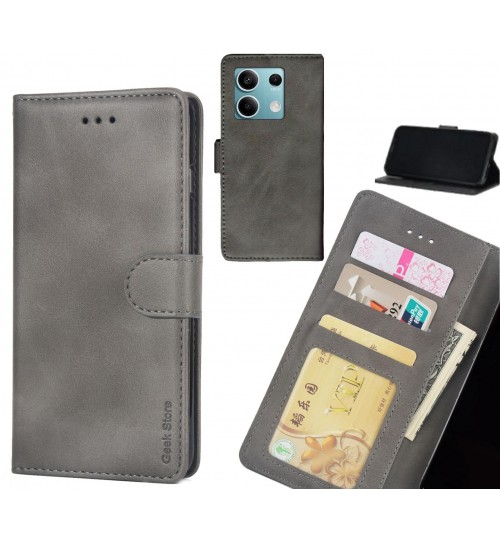 Xiaomi Redmi Note 13 Case Executive Leather Wallet Case - Grey
