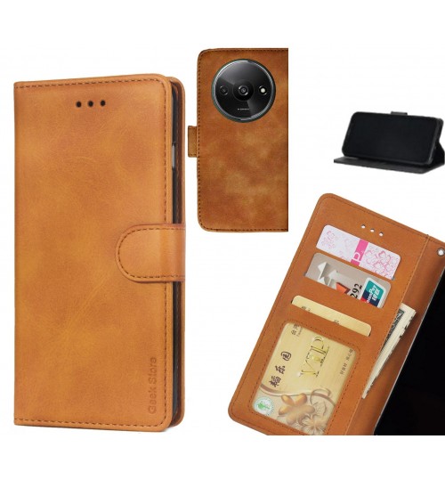 Xiaomi Redmi A3 Case Executive Leather Wallet Case - Light Brown