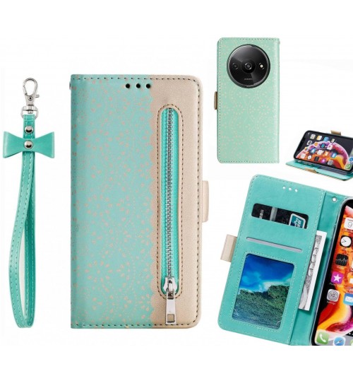 Xiaomi Redmi A3 Case Multifunctional Wallet Case - Green