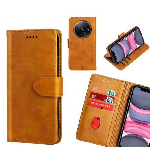 Xiaomi Redmi A3 Case Premium Leather Id Wallet Case - Brown
