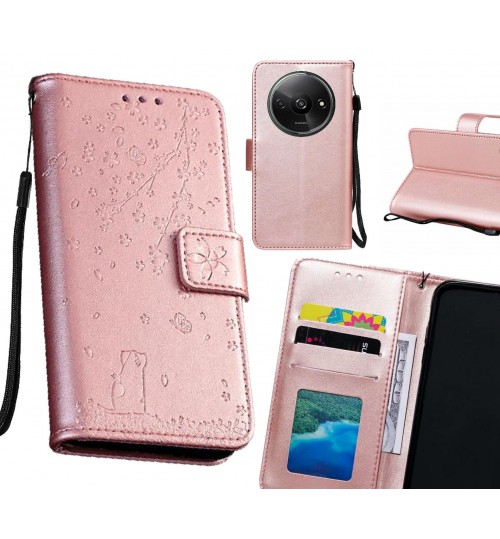 Xiaomi Redmi A3 Case Embossed Wallet Leather Case - Rose Gold