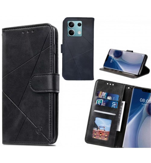 Xiaomi Redmi Note 13 Case Fine Leather Wallet Case - Black