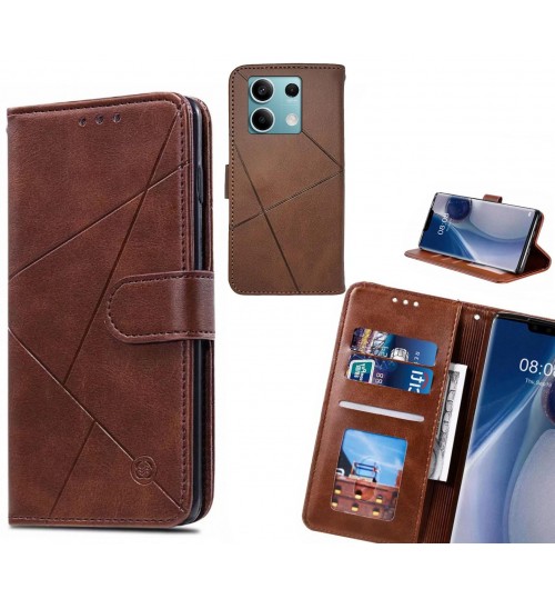 Xiaomi Redmi Note 13 Case Fine Leather Wallet Case - Brown