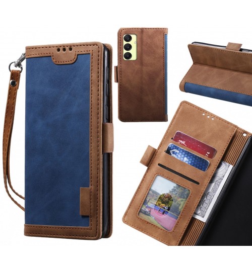 Samsung Galaxy A25 Case Wallet Denim Leather Case Cover - Blue
