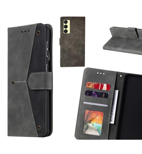 Samsung Galaxy A25 Case Wallet Denim Leather Case Cover - Black